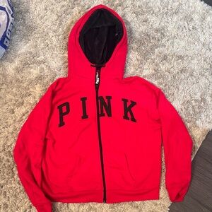 Victoria Secret PINK zip up with fur hood